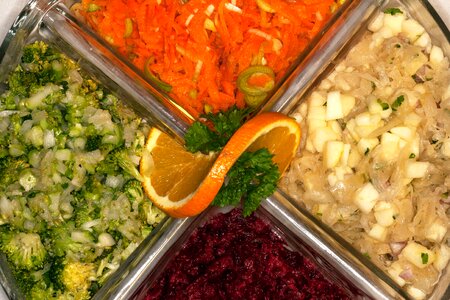 Cauliflower salad carrot salad beetroot salad