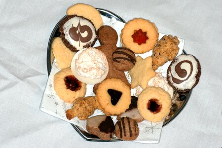 Small cakes christmas pastries photo
