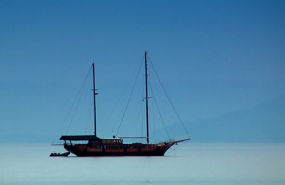 Boat sailing ships corfu