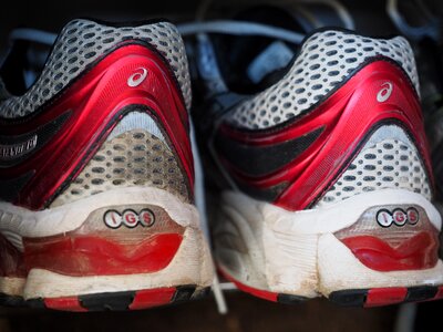 Shoes shoe shelf running shoes photo