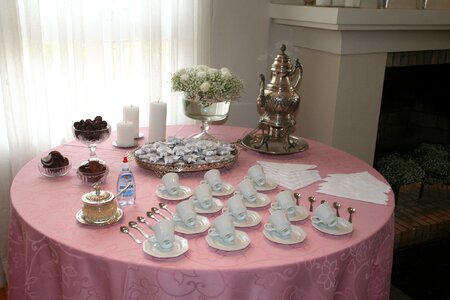 Coffee table baptism christening girl photo