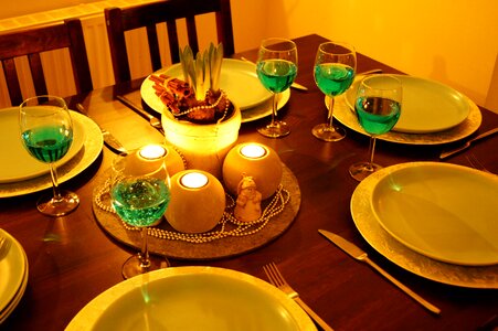 Happy new year mat table