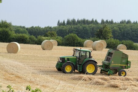Landscape straw hay bales photo