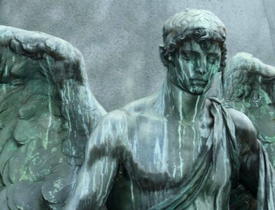 Cemetery sculpture angel figure photo