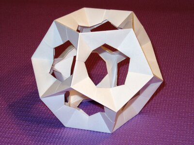 Paper pentagon folded