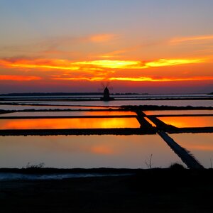Sunset saline marsala photo