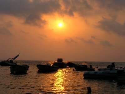 Evening sicilian sunset island photo