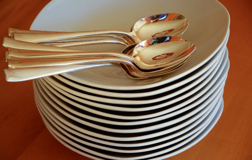 Spoons silverware stack