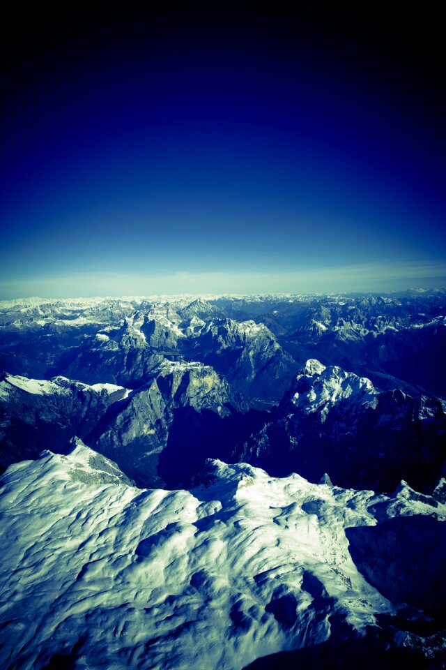 Hike high mountains panorama