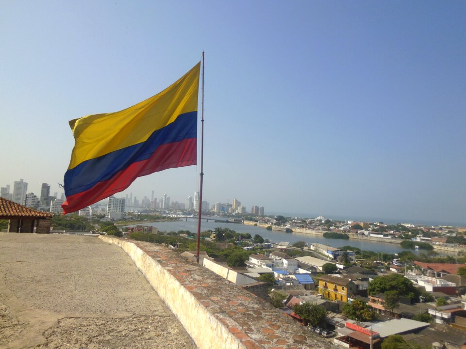 Colombia flag sky