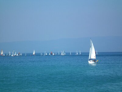 Boat sailing boat calm sea photo