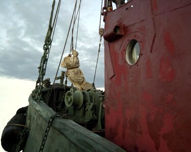 Commercial port cargo ship