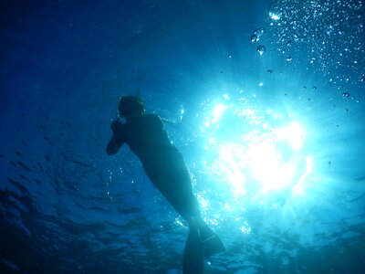 Sub snorkeling diver photo