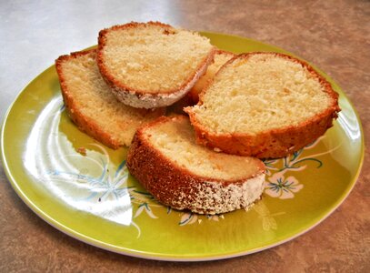 Sliced caked confectioners sugar photo