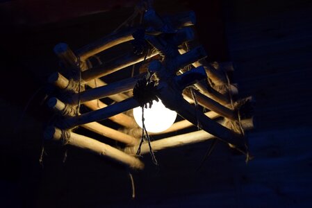Wooden lamp light night photo