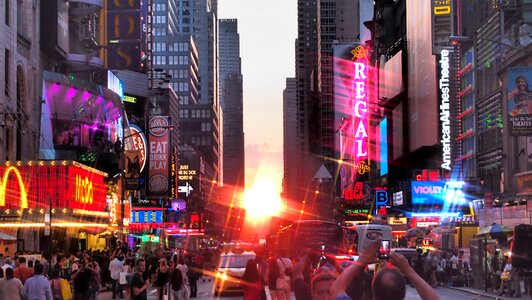 Time square new york manhattanhenge photo