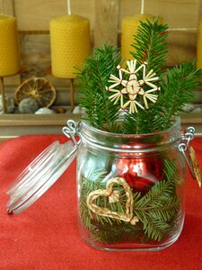 Christmas ornament red strohstern photo