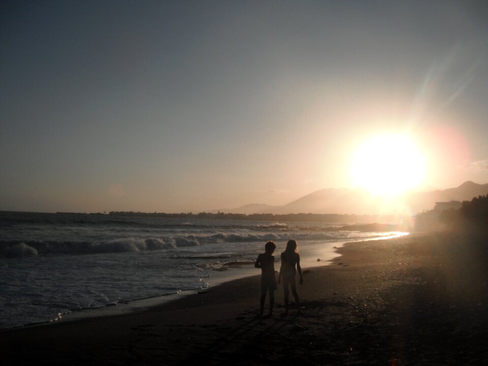 Wave sunset beach