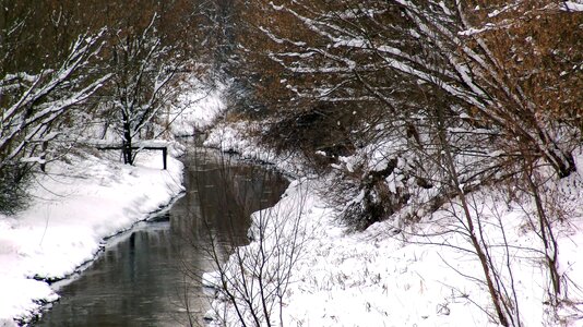 River nature snowy