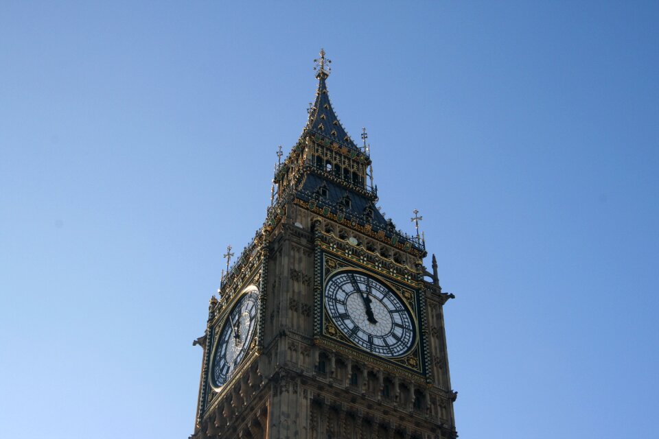 Clock church tower blue sky photo