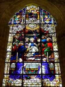 Stained glass window christian photo