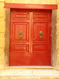 Wood doorknocker hinged door photo