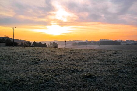 Winter morgenrot skies
