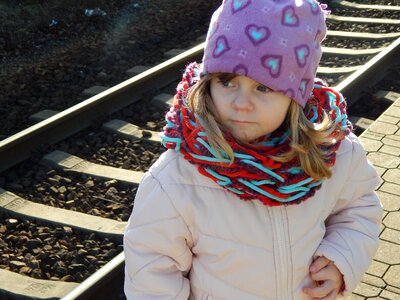 Child baby girl railway photo