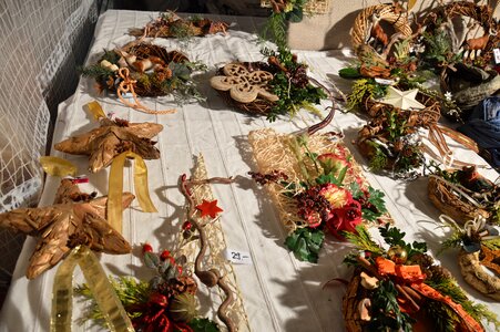 Decoration christmas market stall photo