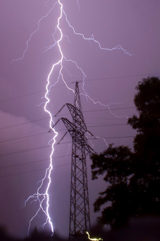 Power pole lightning safety ground lightning