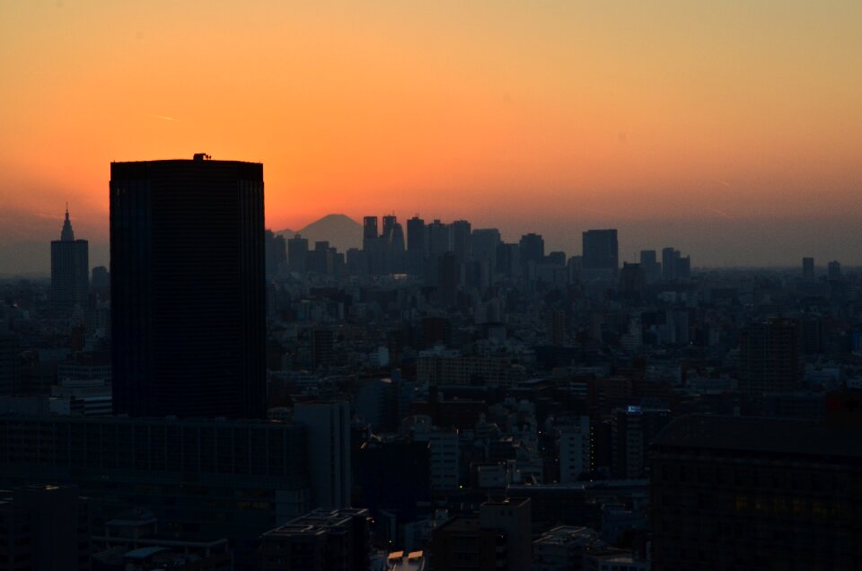 Tokyo sunset cityscape