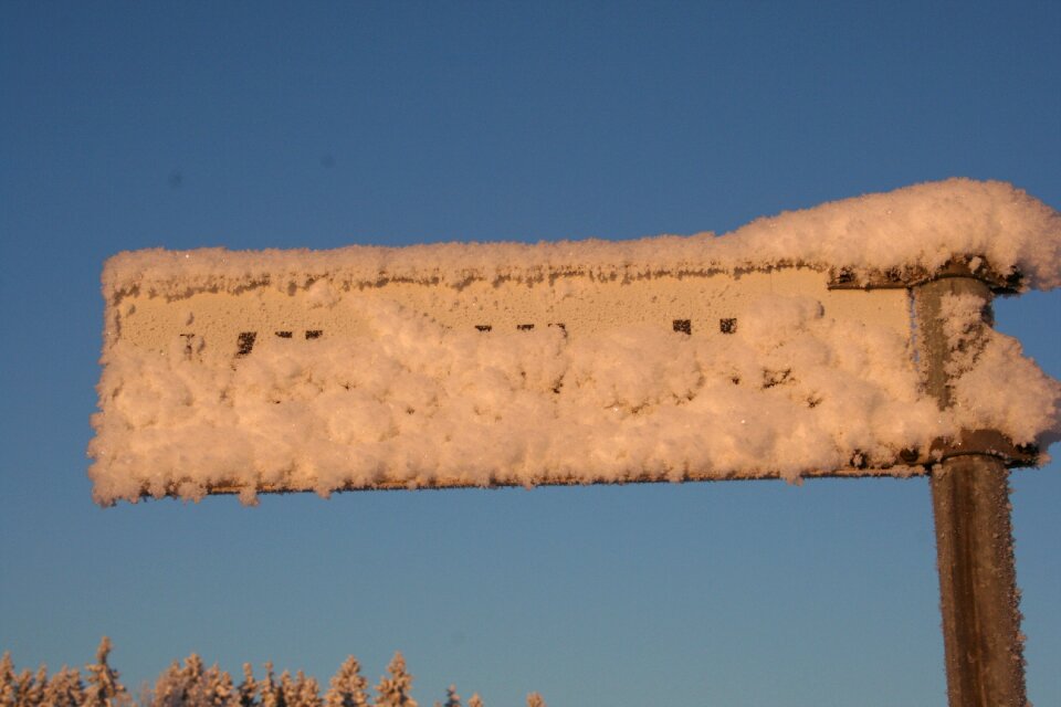 Winter frost street sign
