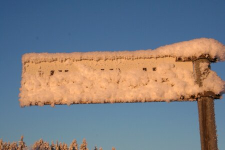 Winter frost street sign