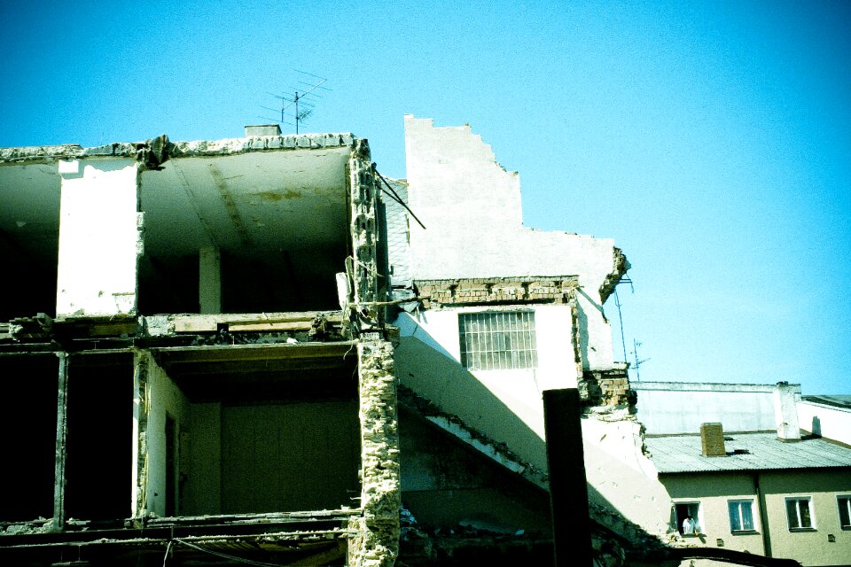Broken lapsed building