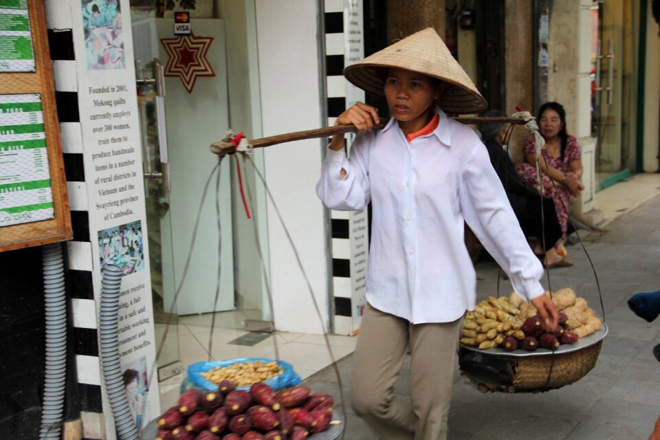 Street scene hanoi vietnam