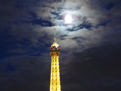 Paris full moon night