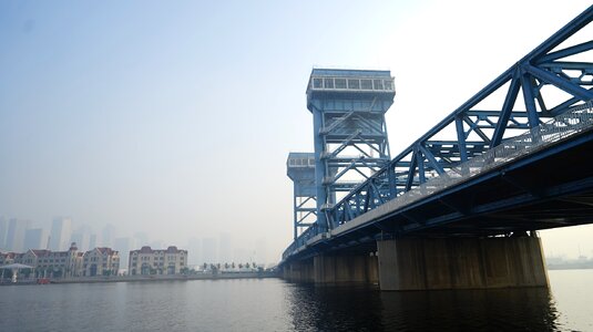 Bridge river fog photo