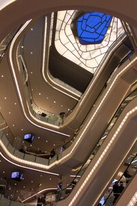 Escalators glass dome mall
