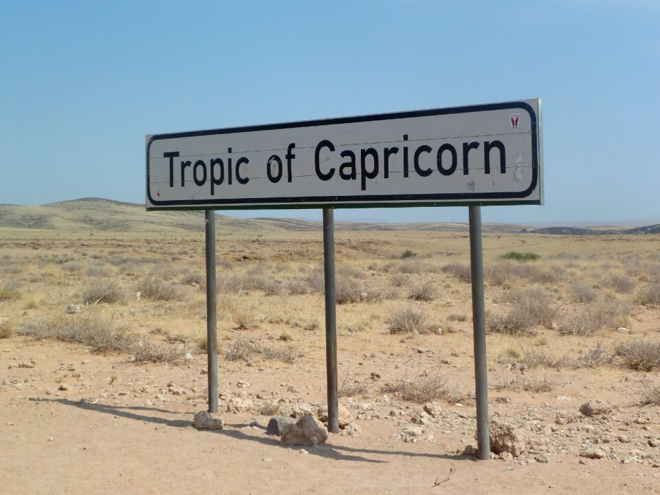 Travel sign tropic of capricorn