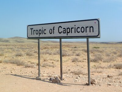 Travel sign tropic of capricorn photo