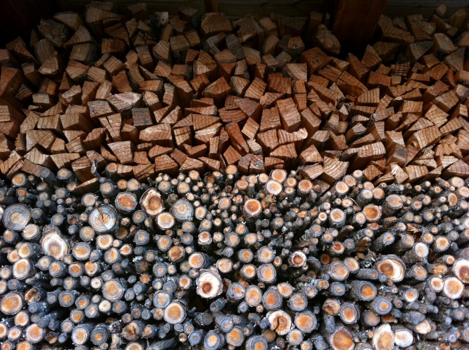 Woodpile nature columns