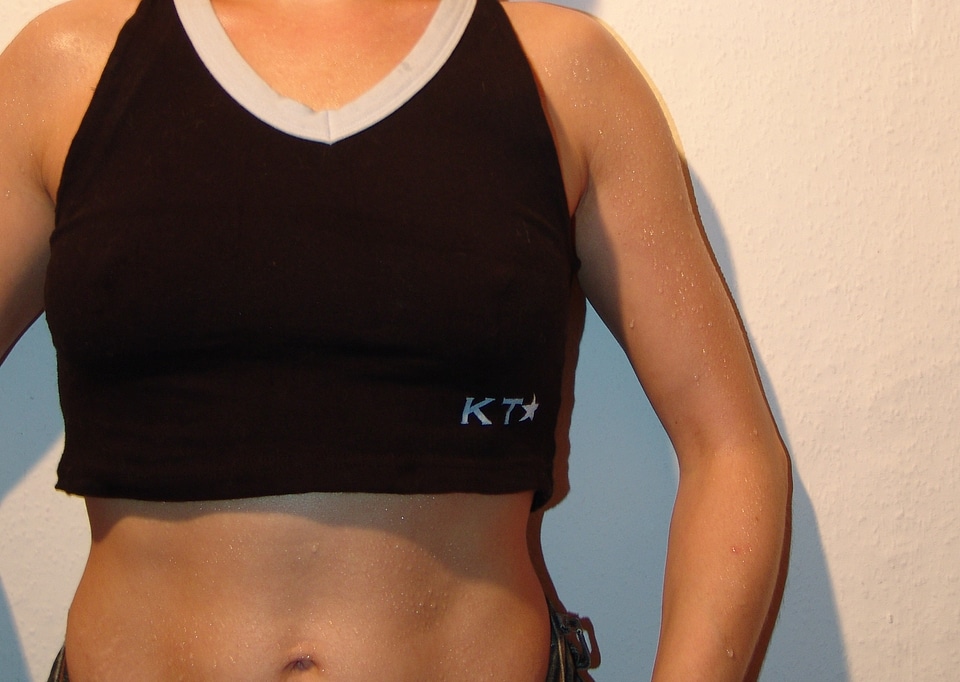 Woman t shirt upper body