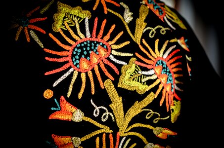 Embroidered dress colorful photo