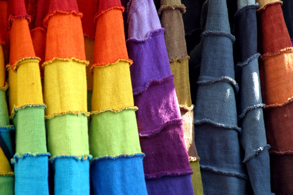 Substances coloured hung up