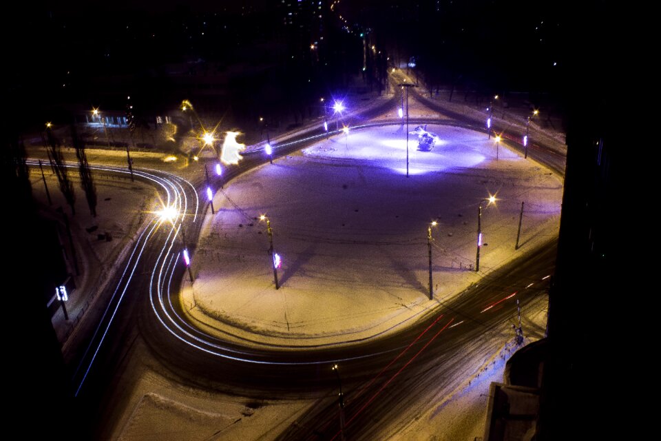 Roof night photos city ​​from a height