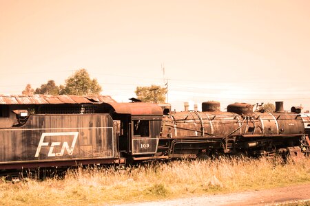 Railway station travelers transport photo