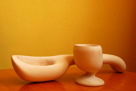 Handicraft spoon a glass of