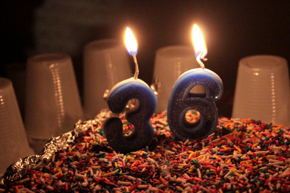 Birthday candles cake