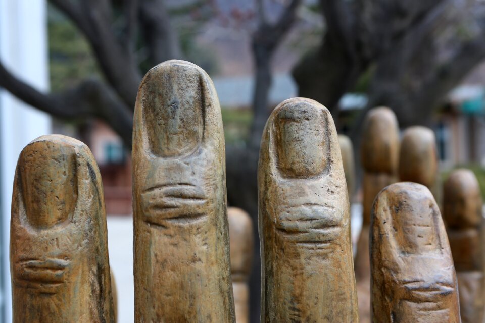 Cathedral praying hands statue