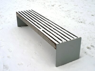 Cold snowy bench